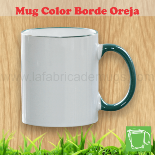 Mug con color en borde y oreja