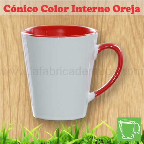 Mug cónico con color interno y oreja