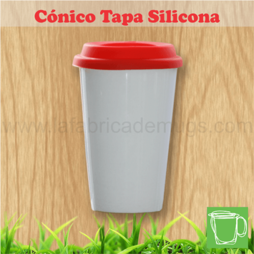 Mug cónico con tapa de silicona