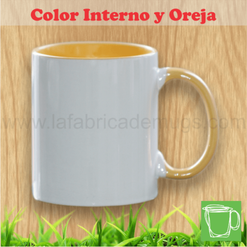 Mug con color interno y oreja